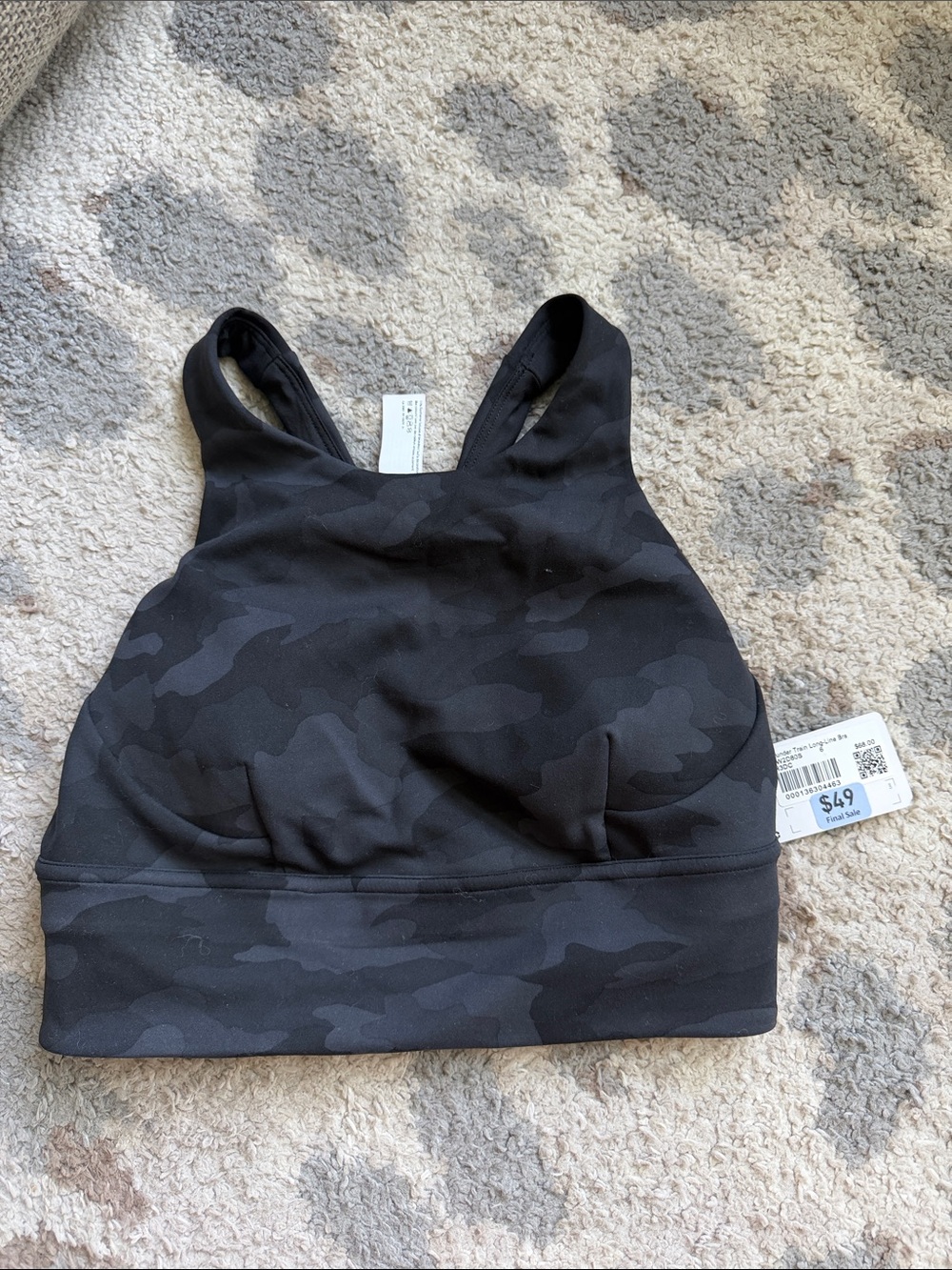 lululemon athletica Black Camo Racerback Sports Bra